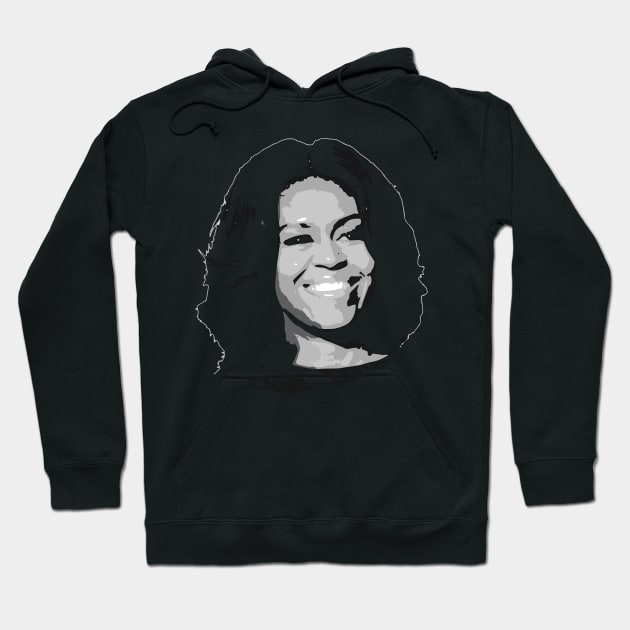 Michelle Obama Black and White Hoodie by Nerd_art